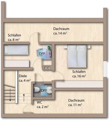 Grundriss DG Wohnraum
