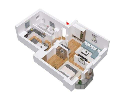 Wohnungsgrundriss visualisiert