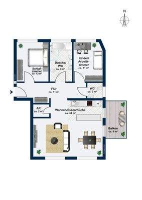 Grundriss Wohnung VI