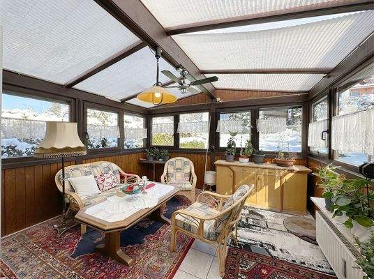 Überdachter Wintergarten im 1. Obergeschoss