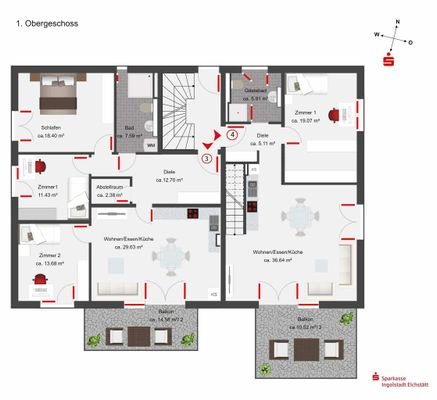Wohnung 4 (Obergeschoss)