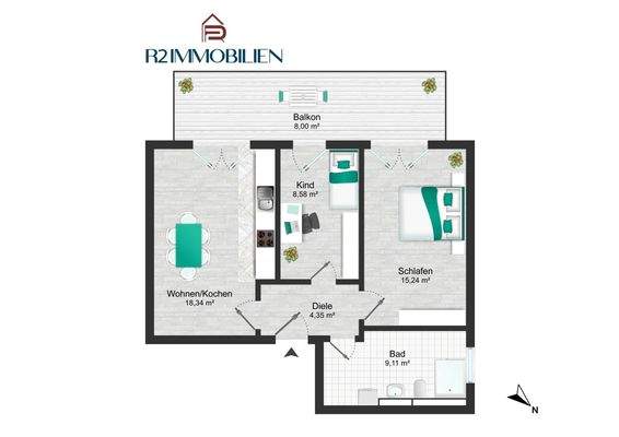 Grundriss Wohnung Nr. 2