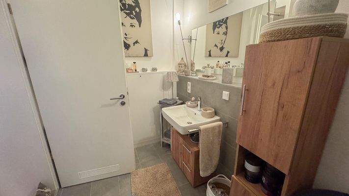 Hochwertiges Duschbad mit historischen Decken