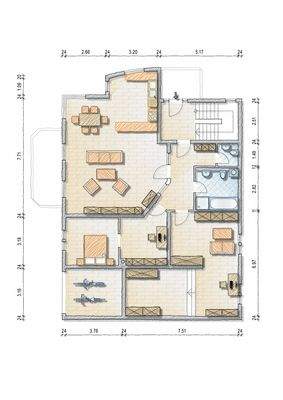 Grundriss 4-Zi.-Whg, nicht maßstabsgetreu