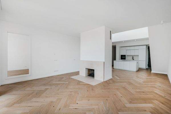 Kamin und offene Küche