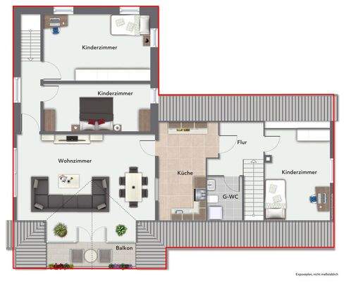 Dachgeschoss Wohneinheit kenntlich