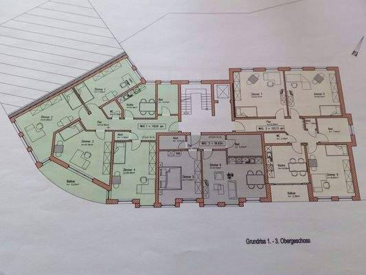 Grundriss 1-3 OG Deeg
