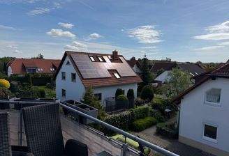 Penthouse in Lieskau Blick von der Terrasse