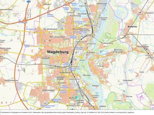 Lageplan mit topographischer Karte