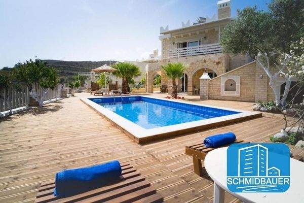 Kreta, Kamilari: Steinvilla mit Apartment und Blick auf den Kamilari-Hügel