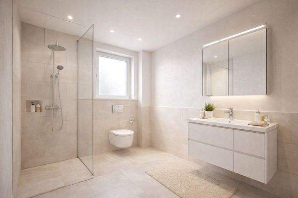 Badezimmer mit Regendusche 