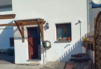 Ausgang zum Garten und Kellereingang (abgedeckt)