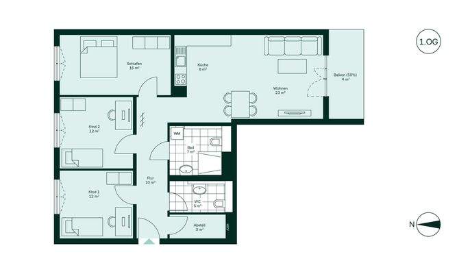 Komfortabler Grundriss