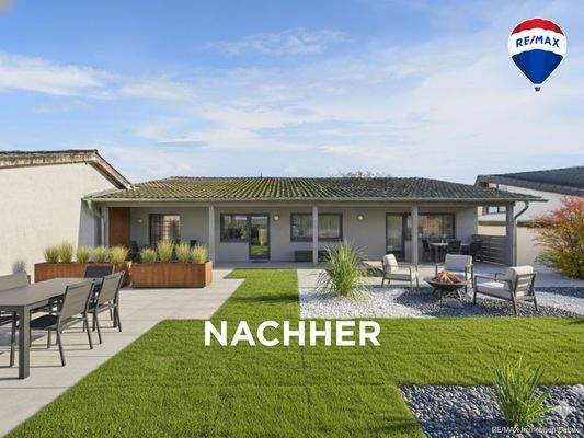 RE/MAX Immobilien DeLux Einfamilienhaus Merzig-Besseringen Garten nachher