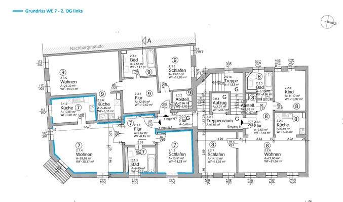 Grundriss WE 7 - 2. OG links