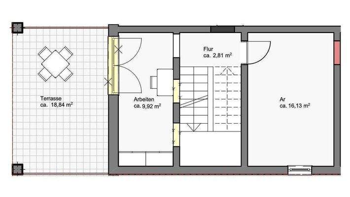 4-Zi-Maisonette-Whg mit Terrasse, untere Ebene