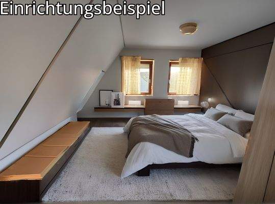Einrichtungsbeispiel - Schlafzimmer im Dachgeschoss