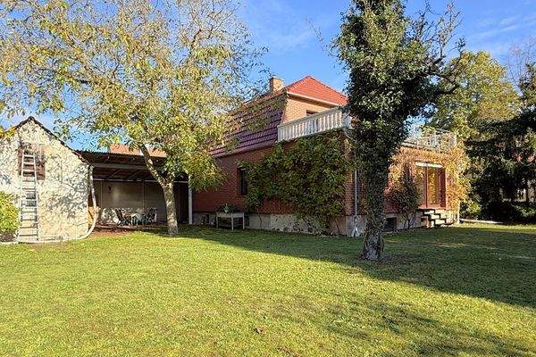 schöner Garten mit vereinzelter Bepflanzung