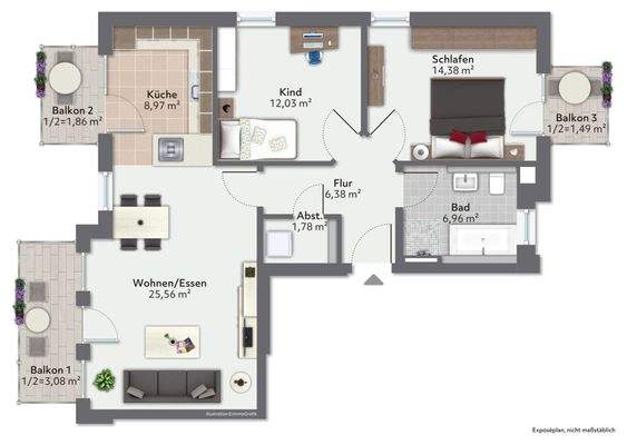 Grundriss W4 Obergeschoss