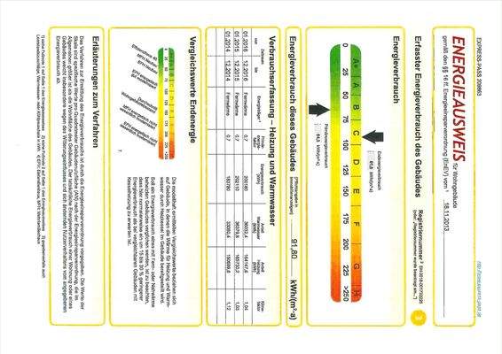 Energieausweis Auszug