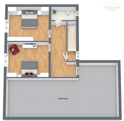 Dachgeschoß 3D Grundriss