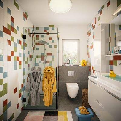 Buntes Kinderbad-Design