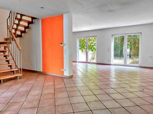 Wohnzimmer, Treppe, Garten