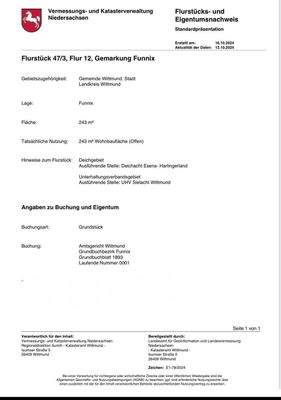 Kataster-Infomationen 243 qm