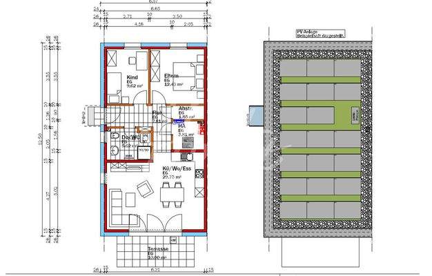 Grundriss Haus links