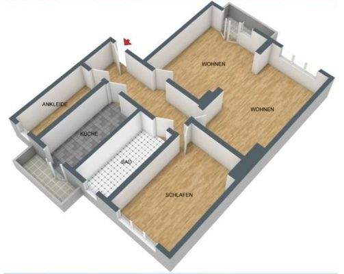 Ur-Grundriss mit halben Zimmer