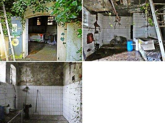 Blick in die ehemalige Schlachterei-verschiedene Ansichten