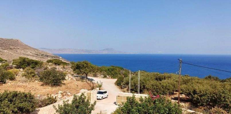 NEUBAU-PROJEKT: Kreta, Gerani bei Rethymno: Luxuriöses Haus mit atemberaubendem Meer- und Bergblick