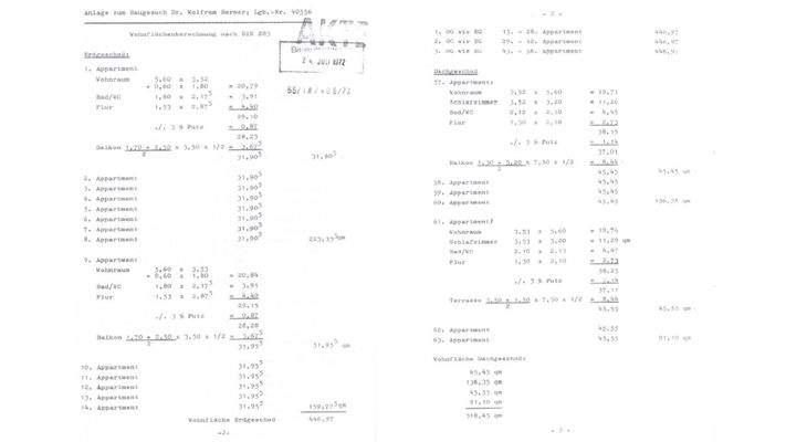 Teilungserklärung mit qm