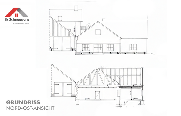 Grundriss-Nord-Ost-Ansicht