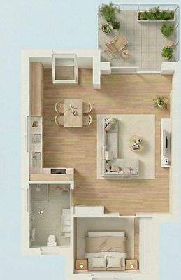 Grundriss mit Einrichtungsbsp