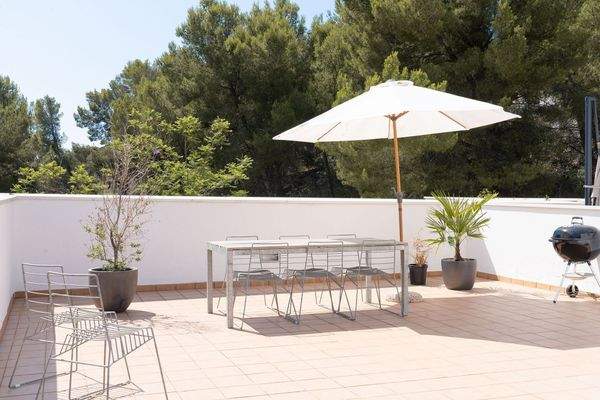 Großer Essbereich Terrasse