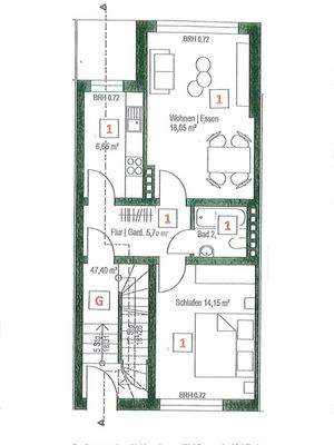 Exposégrundriss (nicht maßstäblich)