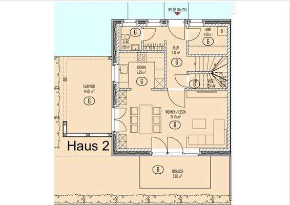 Grundriss EG mit Carport
