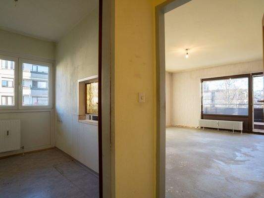 Küche getrennt vom Wohnzimmer