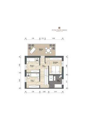 Grundriss bemaßt OG