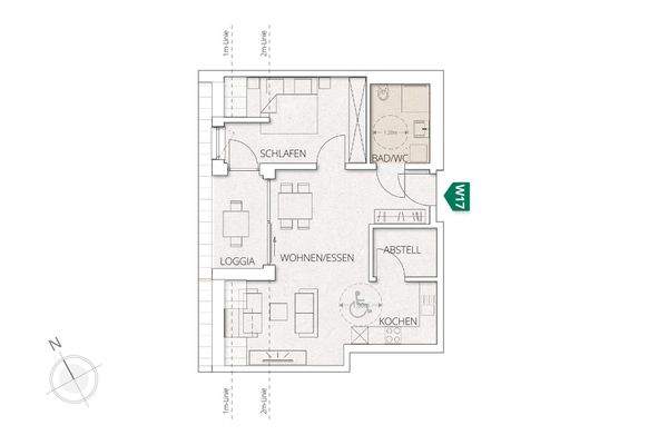 Grundriss der Wohnung 17