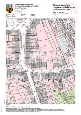 Katasterkarte Roden Mühlenstraße 11