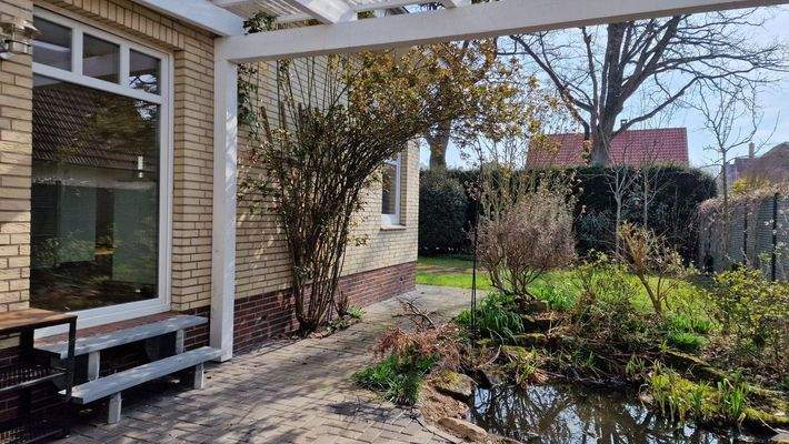 Blick von der überdachten Terrasse