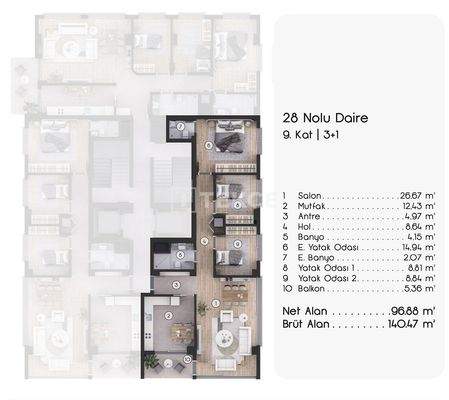 Spacious Beachfront Apartments with Sea View in Bostanlı İzmir