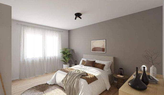 Helles und komfortables Schlafzimmer