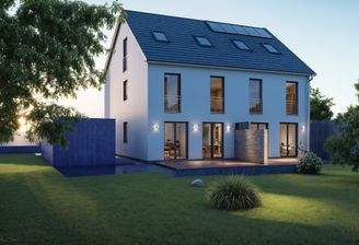 Visualisierung Garten DHH Dämmerung