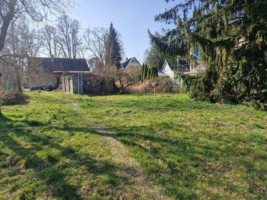 Blick vom hinteren Grundstück nach vorne