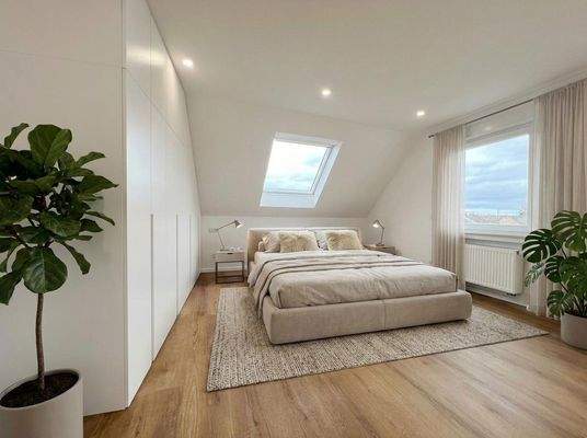 Schlafzimmer KI Staging