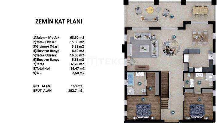 Specially Designed Stone-Coated Home with Pool in Çeşme