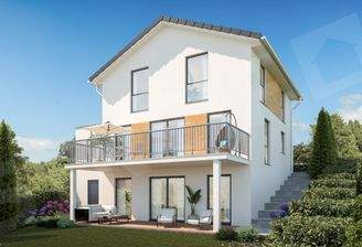 Gartenansicht mit Balkon